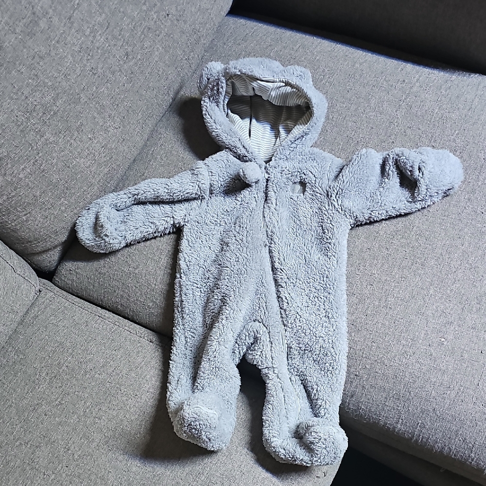 Carter's Soft Gray Hooded Footie